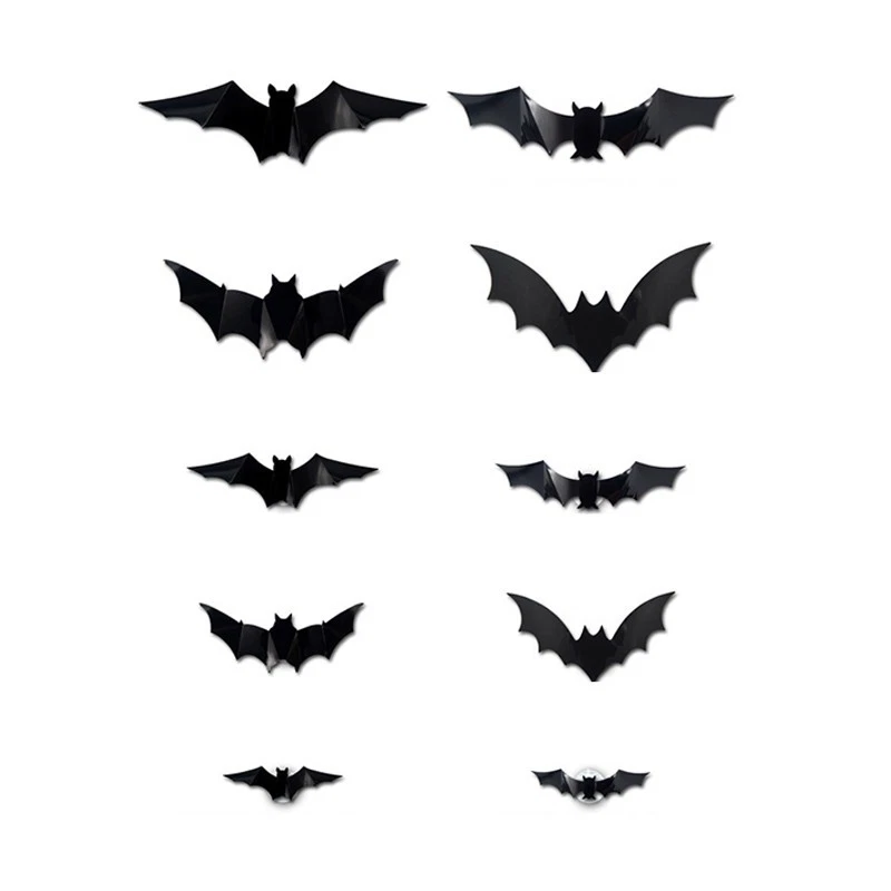 3D Bat Stickers Bat Stickers Set Battery Powered Lights For Bedroom Decor - Image 1 of 4