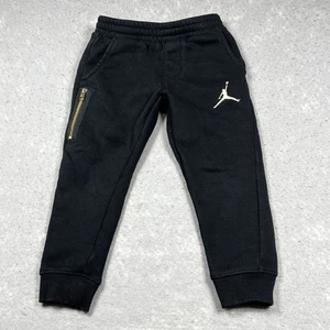 Jordan Sweatpants Boys Size 4T Black Fleece Joggers Logo Pockets - Picture 1 of 12
