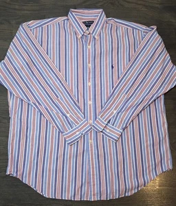 Camisa Polo Ralph Lauren Para Hombres XL Multicolor Rayas Manga Larga Poni - Imagen 1 de 7