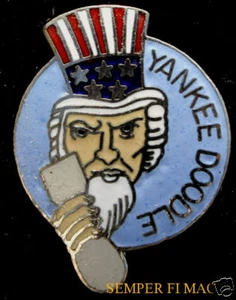 YANKEE DOODLE UNCLE SAM LAPEL HAT PIN UP JACK NOSE ART WW 2 VETERAN - Picture 1 of 12