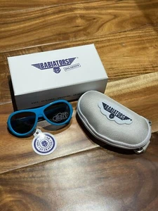 Babiators Supersonic Blue Stripe Age 3-7+ Polarized Toddler Sunglasses BAB-062 - Picture 1 of 4