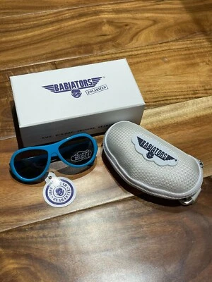 Babiators Supersonic Blue Stripe Age 3-7+ Polarized Toddler Sunglasses BAB-062
