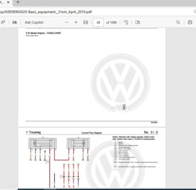 Manual de servicio diagrama de cableado para VW Touareg 7p Foto 1 de 2