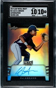 2019 Leaf Metal Draft CJ Abrams SILVER /50 SGC 10 w/10 AUTO - Picture 1 of 2