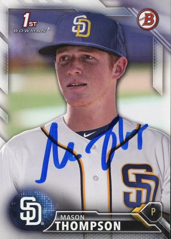 2016 Bowman MASON THOMPSON Signed Card autograph PADRES RC ROUND ROCK, TX auto - Image 1 of 1