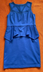 THALIA SODI Damen Kleid royalblau Etui Netz vorne Größe L - Bild 1 von 13