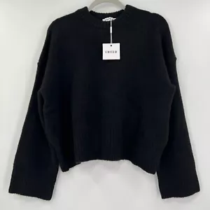 Edited Women's Grace Wool Crew Neck Sweater Jumper Pullover in Black sz 40/L - Picture 1 of 8