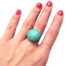 Turquoise Ring Blue Stone Jewelry Adjustable Ring for Women Boho Jewellery Gift