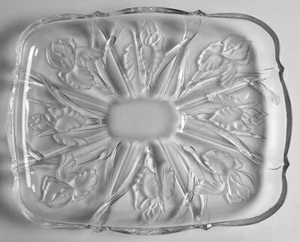 14" x 11" Kristall Rechteckige Platte Passionsblume - Hergestellt in Japan - Bild 1 von 2