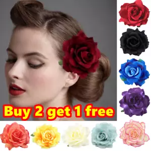 Broche horquilla nupcial grande rosa flor accesorio boda dama de honor - Imagen 1 de 22