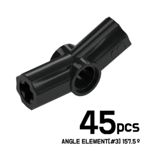 LEGO 45x Technic Axle & Pin Connector Angled #3 157.5 DEG BLACK 6261386 42128 - Picture 1 of 1