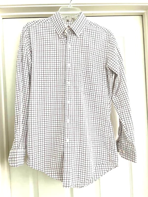 Camisa con botones Etienne Aigner para hombre talla 15 32/33 blanca azul roja vintage Foto 1 de 4