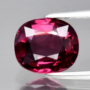 RHODOLITE GARNET 1.68 ct Cherry Red Cushion 7.5x6.4 mm VS Clarity Natural Africa - Picture 1 of 24