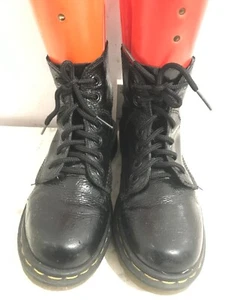 Dr Martens black patent leather ankle boots UK 3.5 all round fashion jj - Picture 1 of 7
