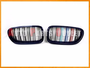 M Look M Tri Color Gloss Grille A89 Blue Trim 11-15 BMW F10 528i 530i 535i 550i - Picture 1 of 2