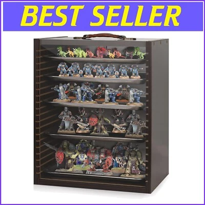 Elegant Miniature Display Case for Collectibles with Adjustable Trays - Black - Image 1 of 4