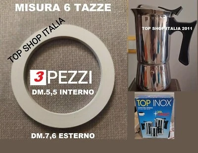 TOP SHOP ITALIA 2011 SET 3 PEZZI GUARNIZIONE 6 TAZZE PER CAFFETTIERA TOP INOX ACCIAIO INTROVABILE