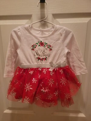 Baby Starters: Vestido Brillante Bebé Niña "Mi 1ª Navidad" Talla 12 Meses Foto 1 de 4