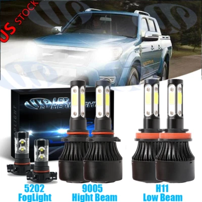 4-Side LED Headlight + Fog Light Bulbs 6000K For Subaru XV Crosstrek 2013-2014 — 第 1/4 张图片