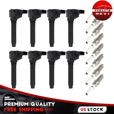 8 Ignition Coils & Iridium Spark Plug For 2013-2018 Audi A8 Quattro V8 4.0L - Image 1 of 4
