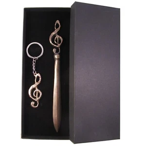 Notenschlüssel Bronze Set Brieföffner Schlüsselanhänger paper knife clef - Bild 1 von 1