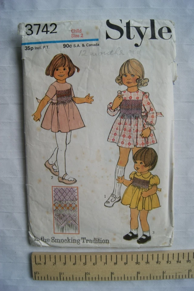 1978 Style Pattern No. 3742 child's dress, size 2, 21 inch chest - Image 1 of 1