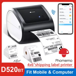 Phomemo Bluetooth Thermo Etikettendrucker 4x6 Versandetikettendrucker für Paket Posten - Bild 1 von 22