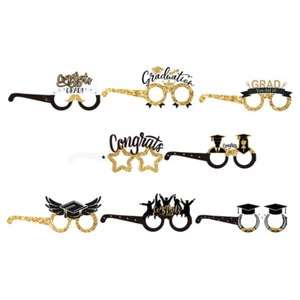 8pcs Graduation Glasses Paper Party Eyeglasses Graduation Party Decoration . - Picture 1 of 11