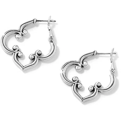 Brighton Silver Plated Toledo Hoop Lever-back Arabesque Earrings Jewelry New - Image 1 of 3