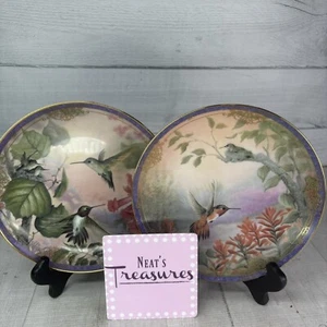 Set 2 piatti porcellana Larry Martin Natures Little Treasures COLIBRÌS - Foto 1 di 20