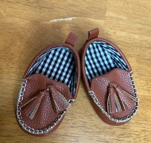 NWOT Baby Moccasin Boat Dress Shoes for Baby Size 0-3 months - Brown - Picture 1 of 3