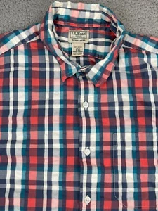 Camisa LL Bean Signature Para Hombre Mediana Multicolor A Cuadros Botones Ligeramente Ajustada - Imagen 1 de 19