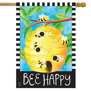 Bee Happy Bees Spring House Flag 28" x 40" Briarwood Lane - Picture 1 of 4
