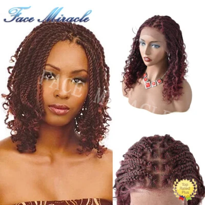 Peluca trenzada de caja de 18" para mujer negra trenzas delanteras de encaje pelucas retorcidas sintéticas Foto 1 de 4