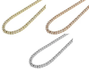 Single Row 12 CT Real Diamond Miami Cuban Chain Necklace Gold 7MM 16" -... - Picture 1 of 8