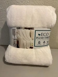 ECO Plush Throw 60”X70” Off White Ultimate Softness NEW - Picture 1 of 9