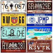 License Plate Metal Sign Car Garage Motorcycle Decor Number Plate Wall Poster