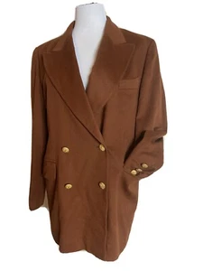 Vtg 90’s Escada Margaretha Ley cashmere blazer Size 40 Large Rust Brown Germany - Picture 1 of 9