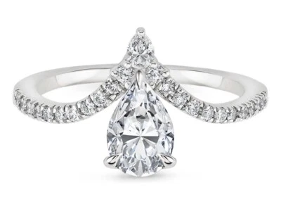 Brilliant Earth Platinum Pear 1.96 Carat Nouveau Engagement Diamond Ring VS1 Sz6 - Imagem 1 de 4