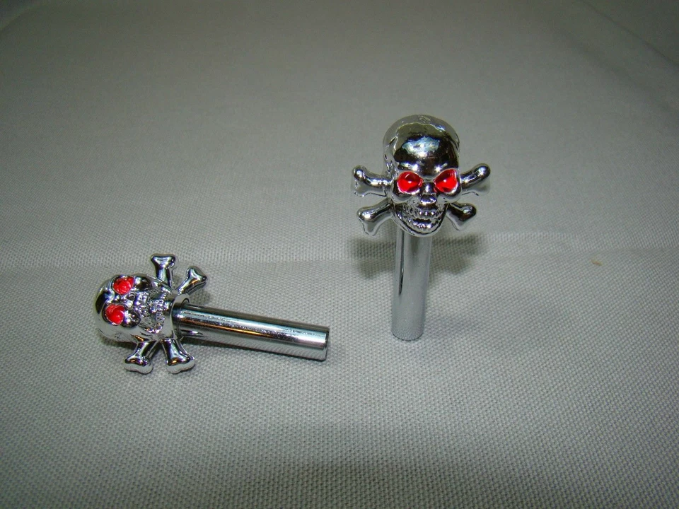 skull head cross bones door lock pull knob stem button skeleton head lock knob - Image 1 of 1