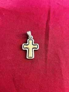 Colgante Cruz James Avery Retirado Oro Amarillo 14k Y Plata Esterlina MJ - Imagen 1 de 3