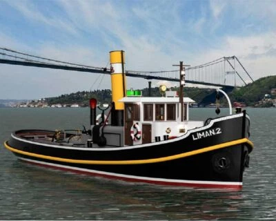 Türkmodel RC Schiff Liman 2 Hist. Dampfschlepper 1:20 Holzbausatz - Bild 1 von 4