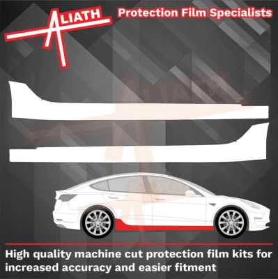 ALIATH Fits Tesla Model 3 17-24 Side Sill Skirts Stone Chip Guard Paint Protection Film