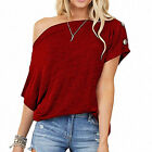 (XL-Vin Rouge)Hauts à épaules Dénudées Pour Femmes Chemises 'été