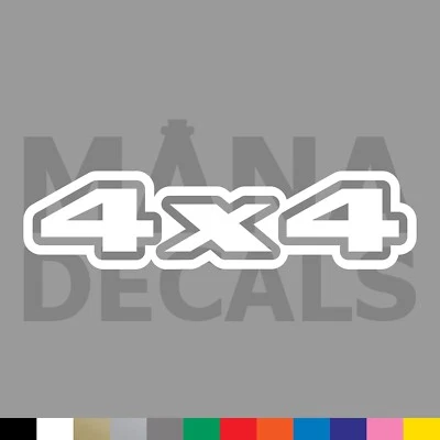 MANA DECALS 4x4 Vinyl Die Cut Decal Sticker - Off Road Four By Four Wheel Drive Truck 4WD