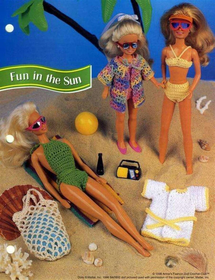 NEW ANNIES FASHION DOLL CROCHET CLUB FUN IN THE SUN GREAT DESIGNS OOP - Image 1 of 1