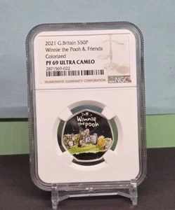 2021 GREAT BRITAIN 50p DISNEY'S CLASSIC POOH & FRIENDS NGC PF69 UC not niue - Bild 1 von 8