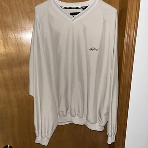GREG NORMAN MENS V NECK GOLF PULLOVER BEIGE WINDBREAKER XXL (B43) - Picture 1 of 4
