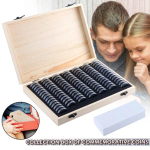 100stück Münzhalter Münzen Aufbewahrung Box Holz Münzsammler Münzsammler Münzbox - Bild 1 von 12