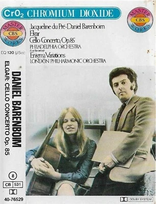 Elgar du Pré Barenboim Cello Concerto, Op. 85 Enigma Variations CASSETTE ALBUM  - Image 1 of 4